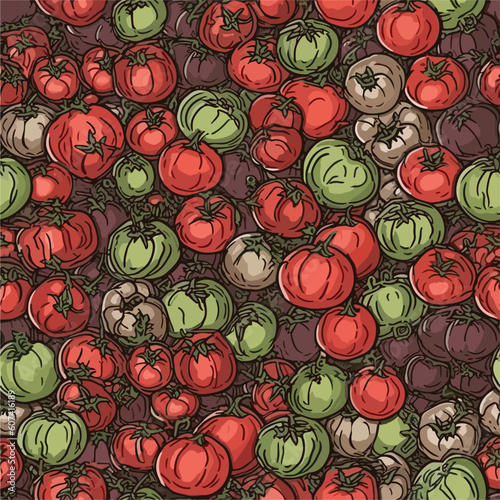 Seamless Colorful Tomato Pattern.

Seamless pattern of tomatos in colorful style. Add color to your digital project with our pattern!