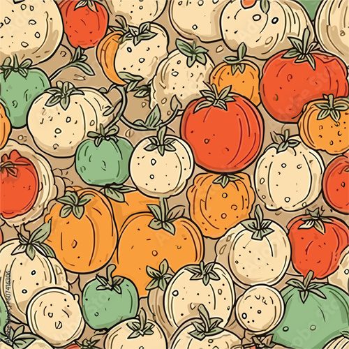 Seamless Colorful Tomato Pattern.

Seamless pattern of tomatos in colorful style. Add color to your digital project with our pattern!