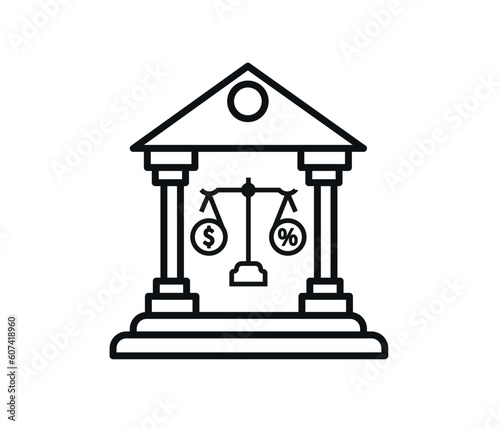 bank interest rates. dollar and percent icon. economy.
