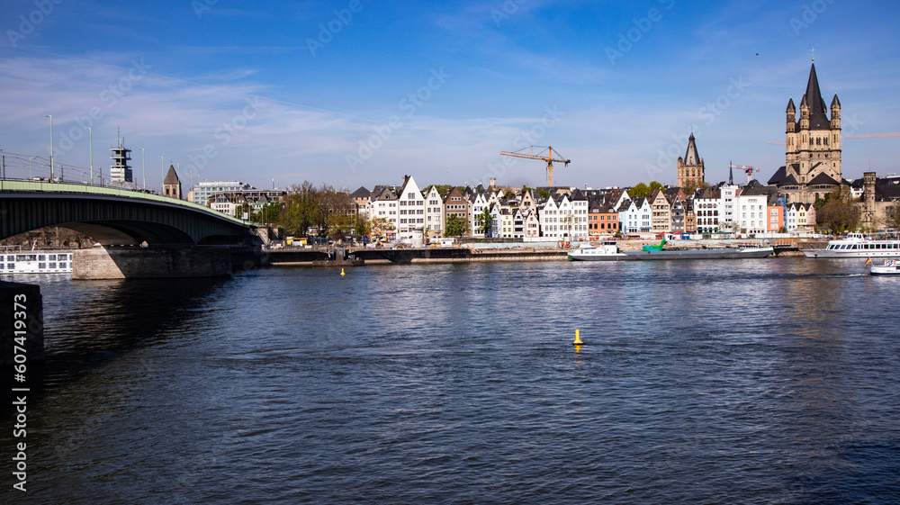 Cologne over the Rhine River, Germany