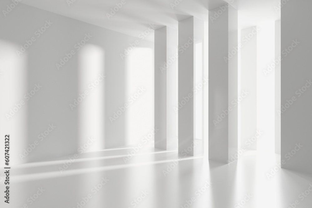 Fototapeta premium Empty Room. Abstract Futuristic Interior