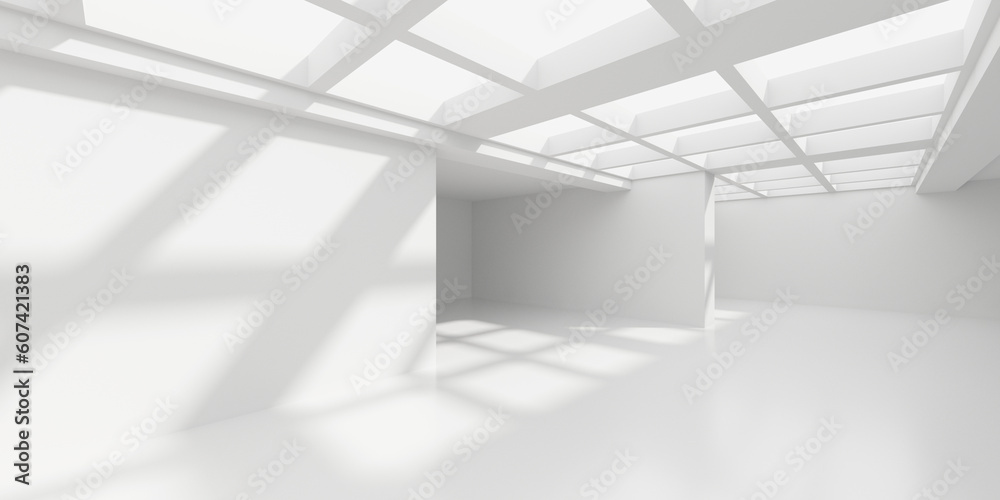 Fototapeta premium White Abstract Modern Architecture Interior Background