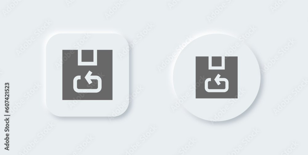 Inventory solid icon in neomorphic design style. Logistic signs vector illustration. Inventory solid icon in neomorphic design style. Logistic signs vector illustration.