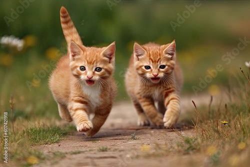 Running happy cats © neirfy
