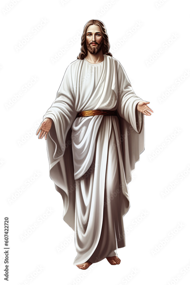 Jesus Christ with Transparent Background, Clip Art Illustration, AI Generative 