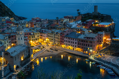 Sunset in Vernazza through a vintage lens, Cinque Terre, Liguria, Italy