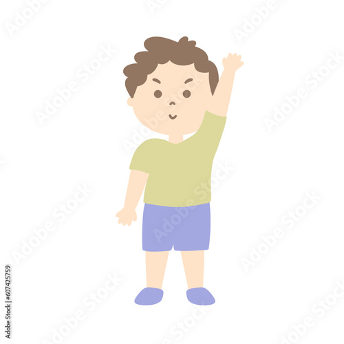 A Boy Raising Hand