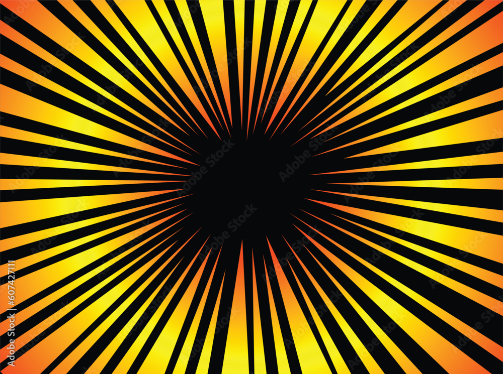 Fototapeta premium Comic book speed lines set, explosion effect. Abstract radial zoom speed light, motion background. Mega speed frame. Vector illustration on white background