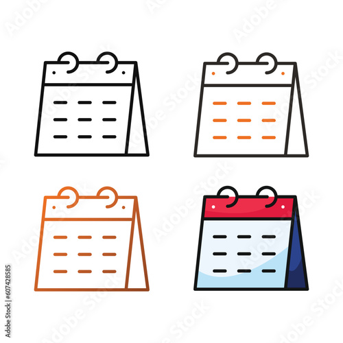 Calendar icon design in four variation color photo