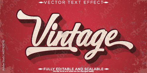 Editable text effect, vintage retro text style