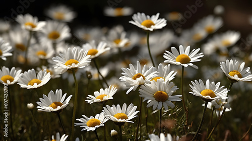 beauty daisies in the field Generative AI