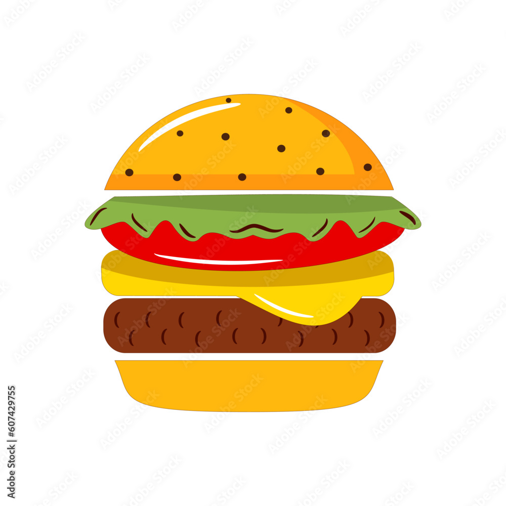 Hamburger icon. Flat illustration of hamburger vector icon for web design Hamburger icon. Flat illustration of hamburger vector icon for web design