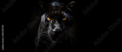 Black Panther portrait on black background