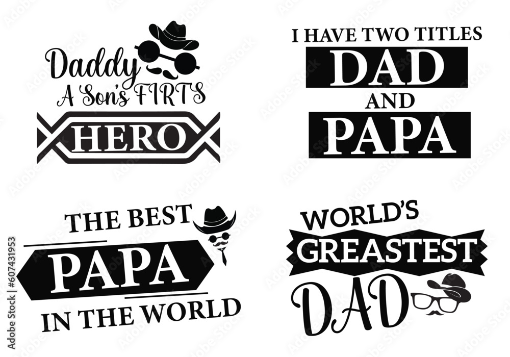 Happy Father's Day Poster Card Vector Illustration