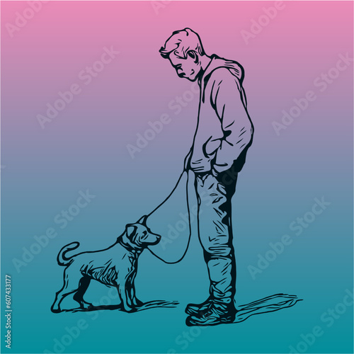 man and his beloved dog
