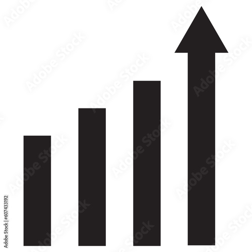 Profit growing icon.Growing graph icon on isolated white background.eps10