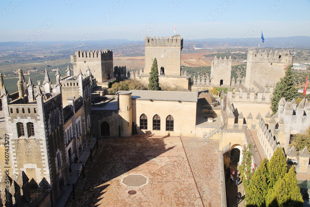 Walls and towers of Almodovar Del Rio castle, Spain