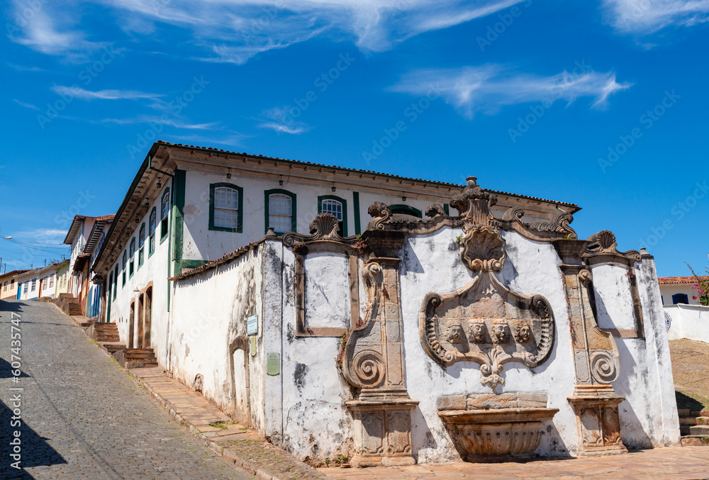baroque fountain, Ouro Preto, Minas Gerais
