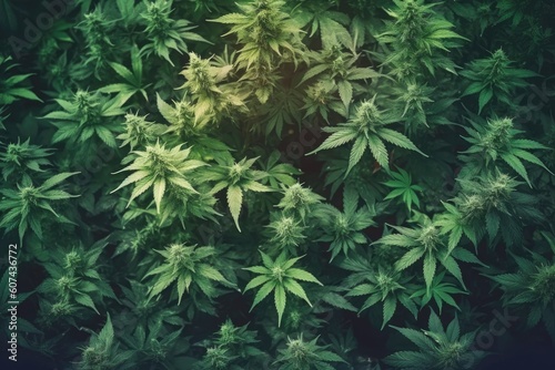 Background texture of cannabis plants farm