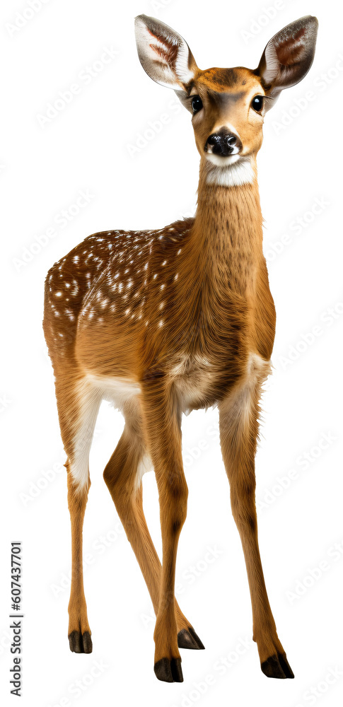 roe deer isolated on the transparent background PNG. AI generative. roe deer isolated on the transparent background PNG. AI generative.