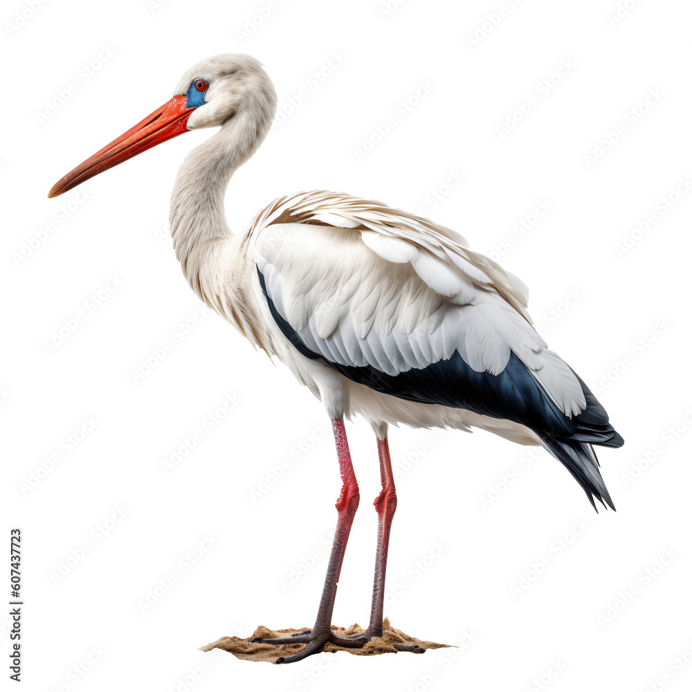 Fototapeta premium stork isolated on the transparent background PNG. AI generative.