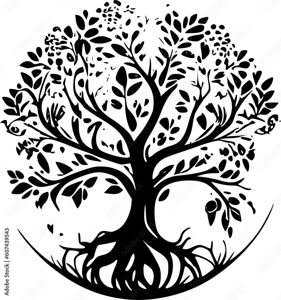 Tree of Life | Black and White Vector illustration Tree of Life | Black and White Vector illustration