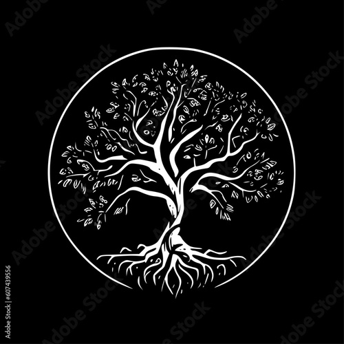 Photography Tree of Life - Minimalist and Flat Logo - Vector illustration
