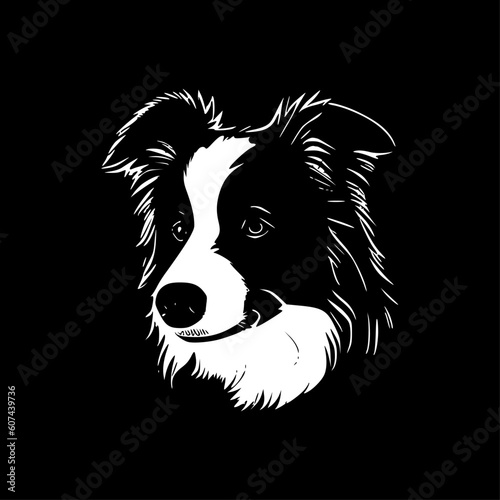 Border Collie - Minimalist and Flat Logo - Vector illustration