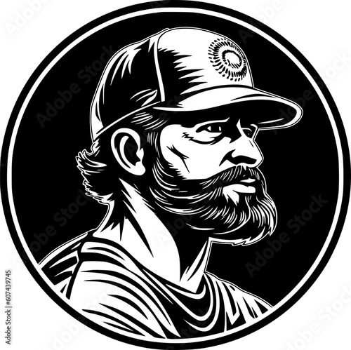 Baseball - Black and White Isolated Icon - Vector illustration