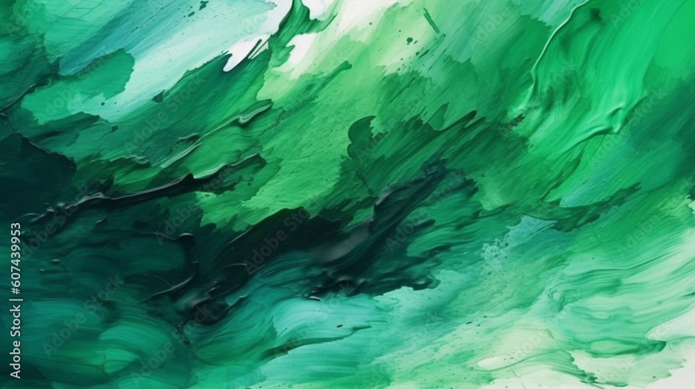 Splashes of green paint. Generative AI