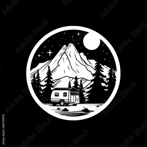 Camping - Minimalist and Flat Logo - Vector illustration