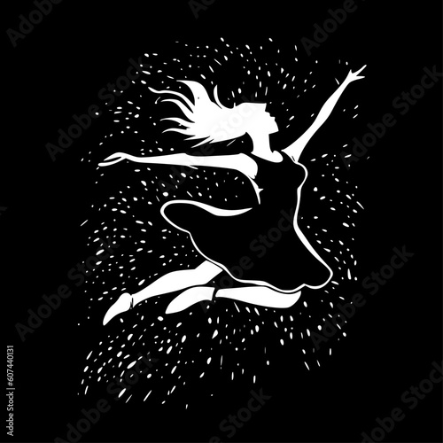 Dance | Black and White Vector illustration