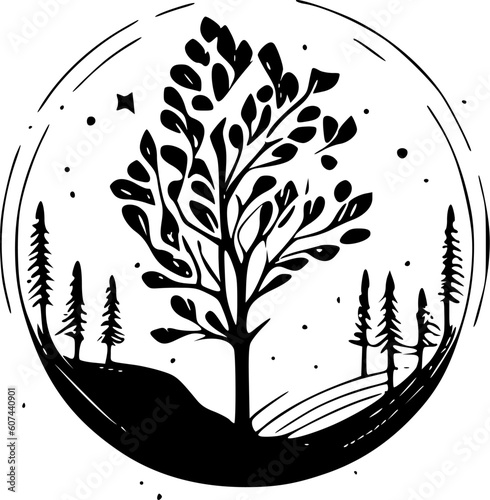 Nature - Minimalist and Flat Logo - Vector illustration