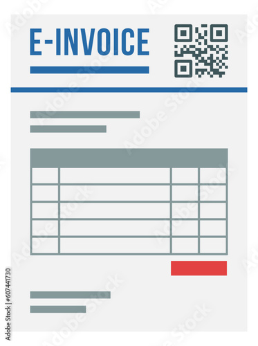Electronic invoice document with QR code