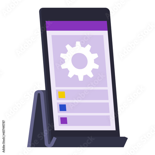 Business and development app on smartphone
