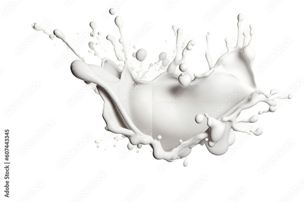 Milky Wave Splash with Drops and Splatters on transparent Background ...