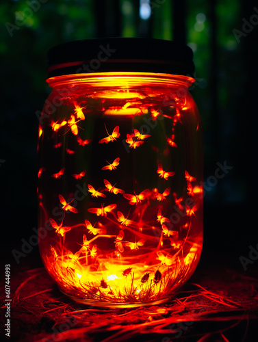 fireflies in the lantern