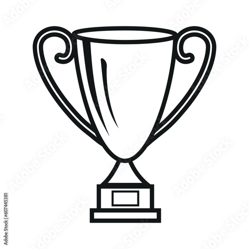 Winner's prize, sports award, success concept vector illustration, contour doodle