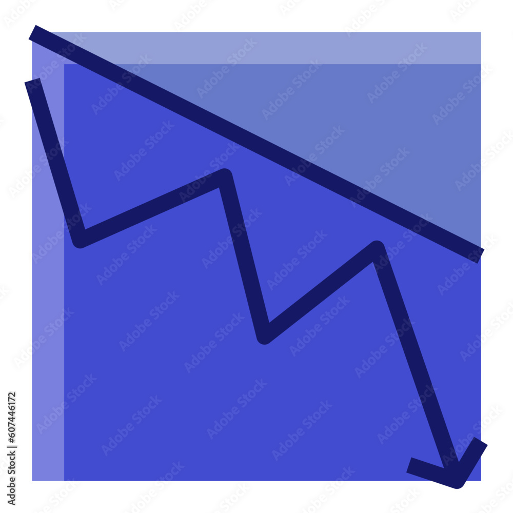 Down trend filled outline icon Down trend filled outline icon