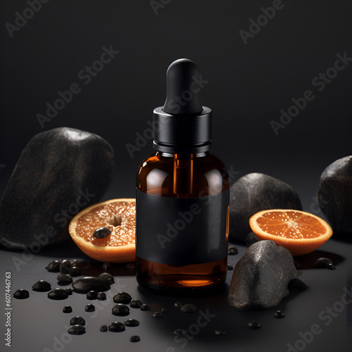 Cosmetic face serum natural packaging promotional commercial photo ai generated