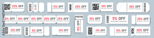 Set of coupon ticket template. Discount voucher collection