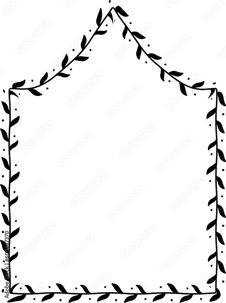 Inflexed Arch rectangular frame architectural window door ornate flower frame floral leaf borders natural Botanical Branches decoration wedding card anniversary celebration beautiful arabesque Element