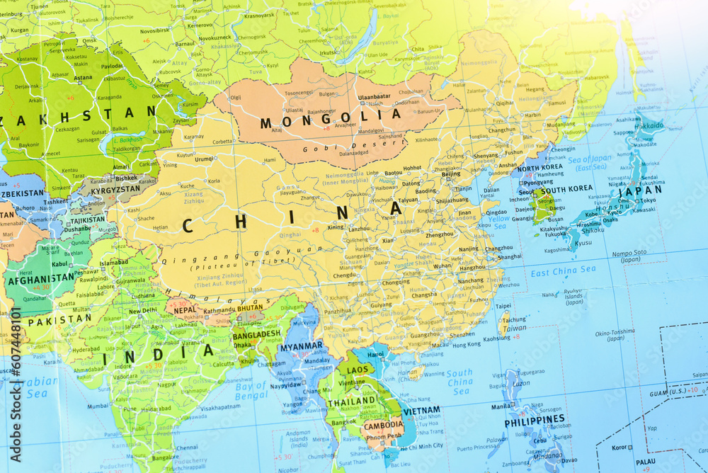 Political map of mainland china stock photo adobe stock