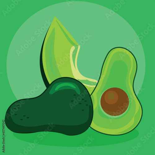 aguacate ilustración verde comida saludable