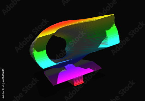 rainbow colored 3D illustration gender icon on black background
