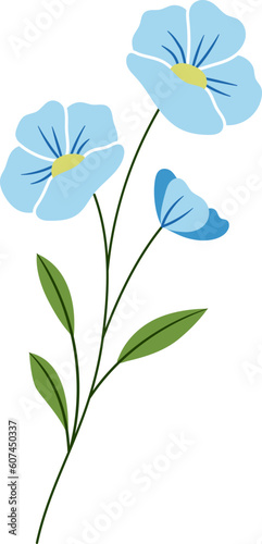 flower and leaf botanical line illustration.
