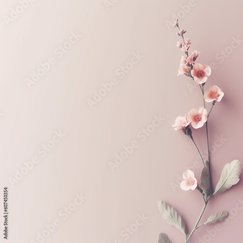 ai generated a Simple style flower background image Leave the space in the middle, pastel tones. 
