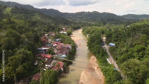 The aerial view of Sungai Lembing in Malaysia photo