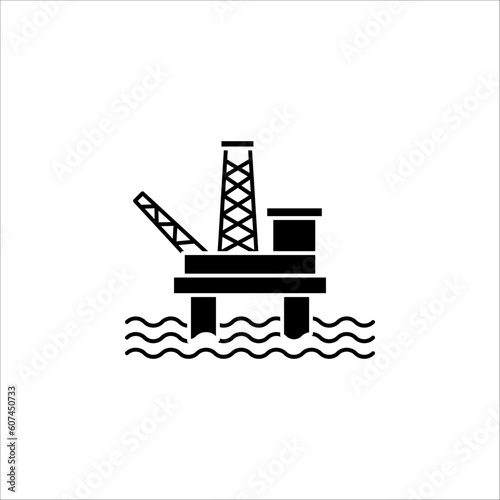 Oil Pump in black flat design for website, mobile applicaton, presentation, infographic on white background. vector illustration