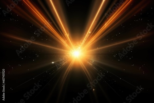 A star burst with orange lights Generative AI
